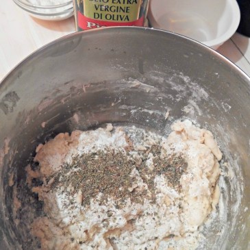 Herbal Bread mixing - step 1