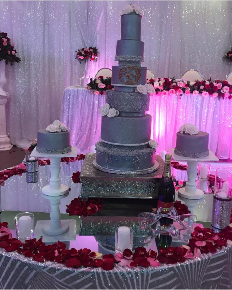 6 tier wedding cake by Samantha of Little Cake Girl