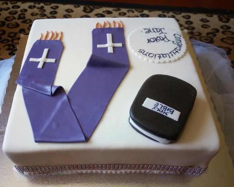 Side view of Pastor Church cake by Faith - Gifted Hands Bakery