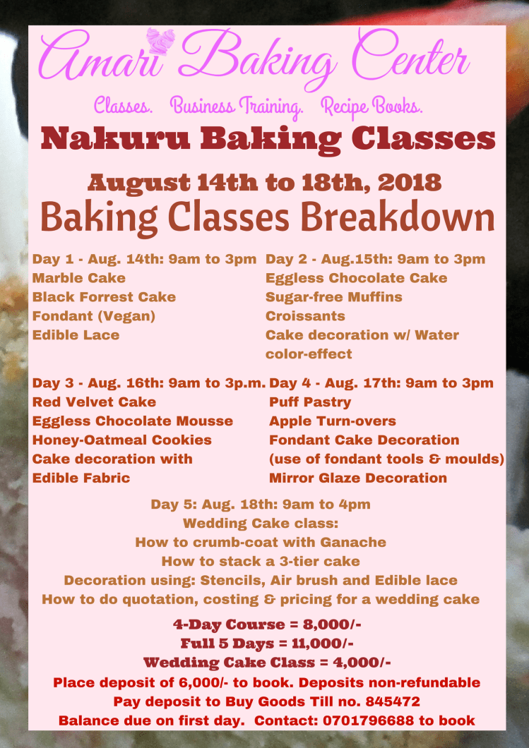 Amari Nakuru Classes 2018 Breakdown Poster