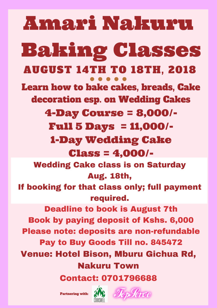 Amari Nakuru Classes in August 2018 Poster